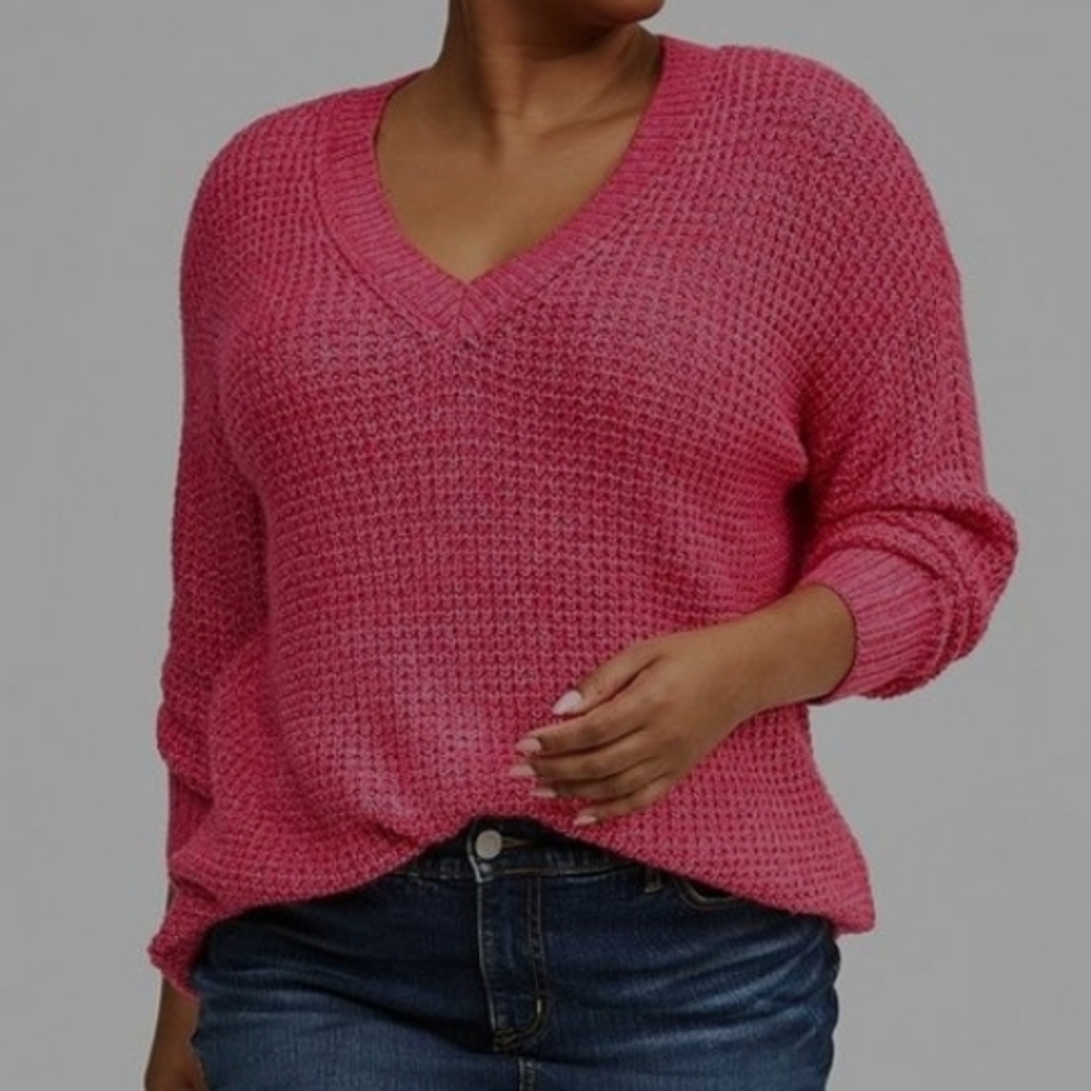 Torrid Fuchsia V-Neck Sweater